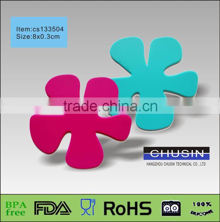 Promotion gift snow shape christmas silicone coasters