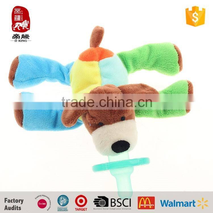 Enviromental material plush toys animal baby supplies pacifier clip