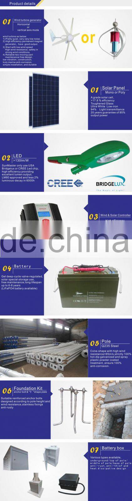 Wholesale Price Die-Casting Aluminium Body solar power street light wind