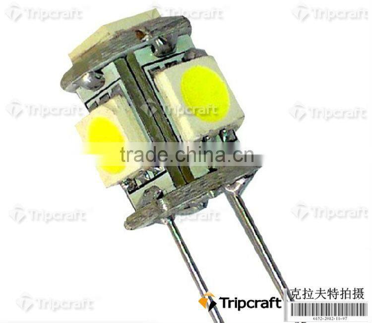 High quality 0.8w Marine Bulb DC 12V G4 13 SMD 5050 LED Lamp Light (size: 10x15mm)