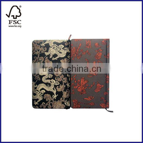 2 subject hardcover notepad/diary college ruled fabric cover