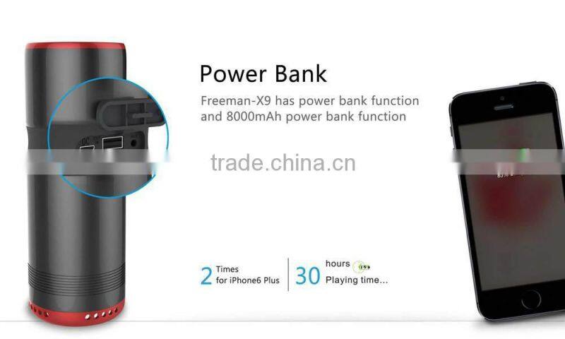 Portable X-Bass Waterproof Wireless Power Bank Music Mini Bluetooth Shower Speaker With Usb