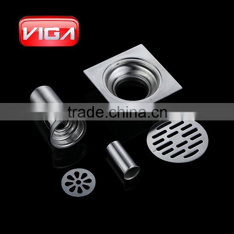 100*100mm stainless steel square floor drainer