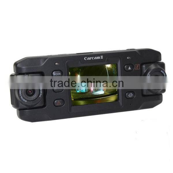 Dual Lens Car Camera X8000 with GPS Tracking Two Lens Vehicle DVR Dash Cam Recorder GPS G-sensor CA365 DVRs Full HD 1080P