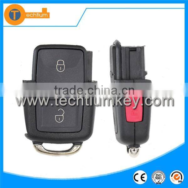 Refit key case with swith blade and logo Flip car remote key shell cover fob house for VW Bora t5 touareg