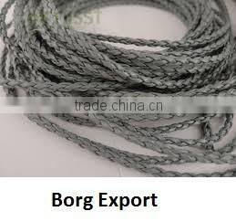 7mm Braided Leather Cords From BORG EXPORT / Braided Leather cord 7 mm