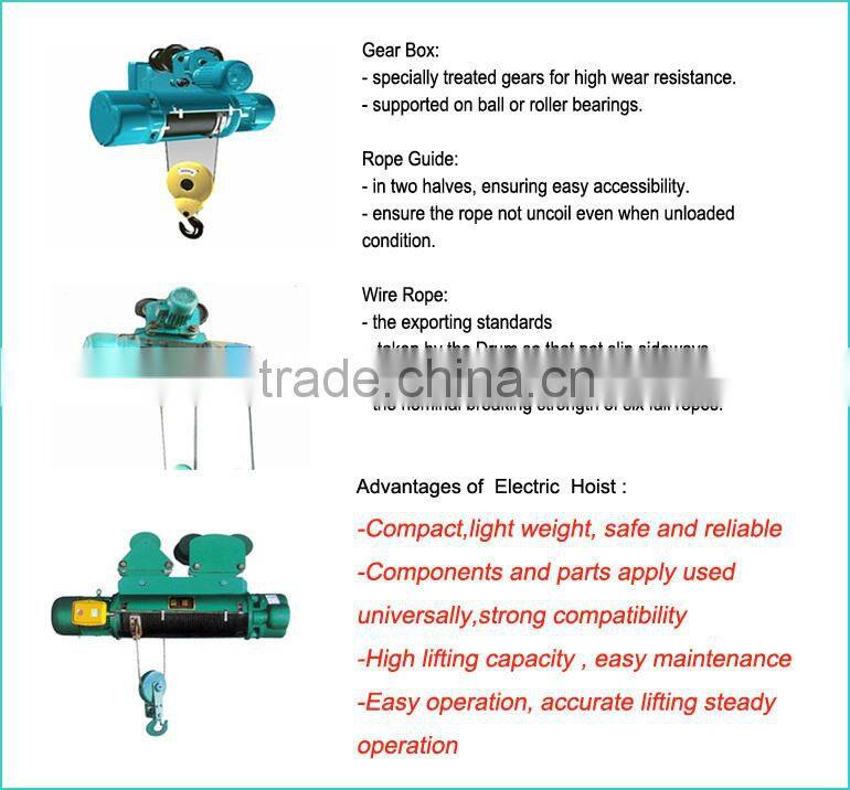 2015 Mini Electric Hoist 220V/110V Wire Rope Electric Block Hoist