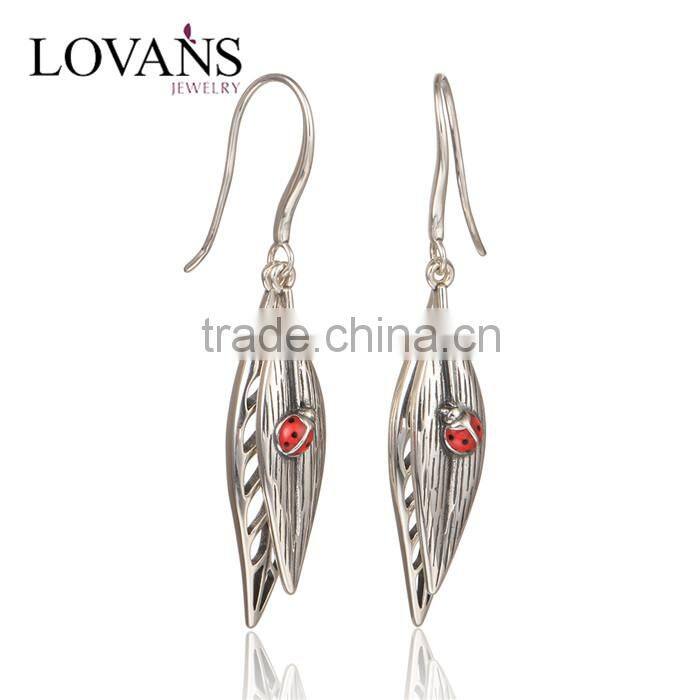 2015 Fashion Design Leaf Shape European Victoria Style Hanging Drop Earring