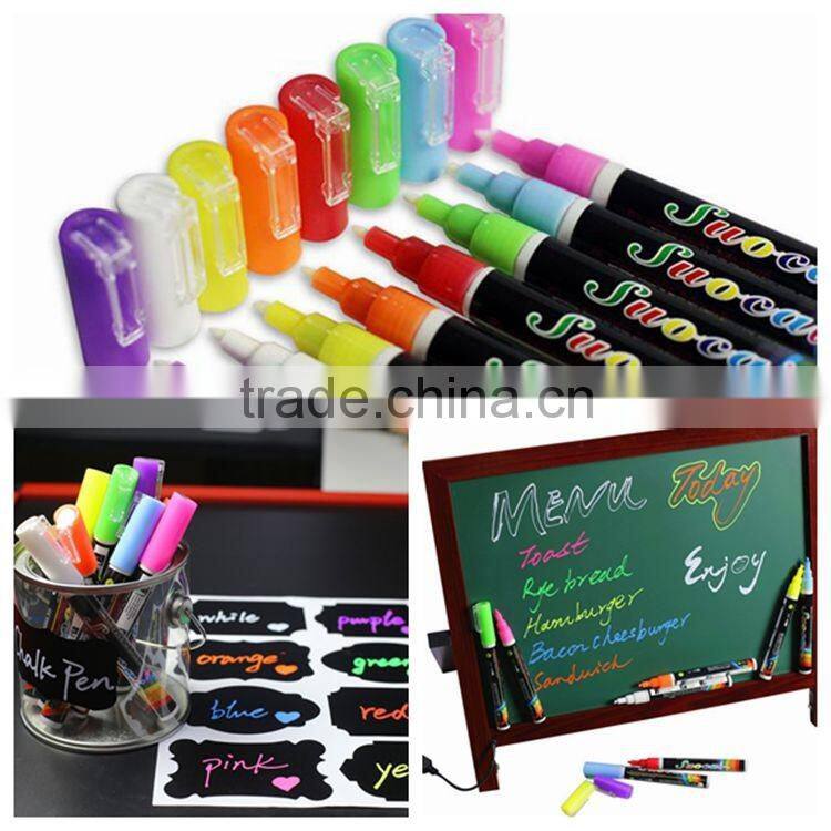 Kids Paint marker pen sales 3/6/8/10/15mm tips imported ink car painting liquid chalk markers 8-19colors 2017 unique markers