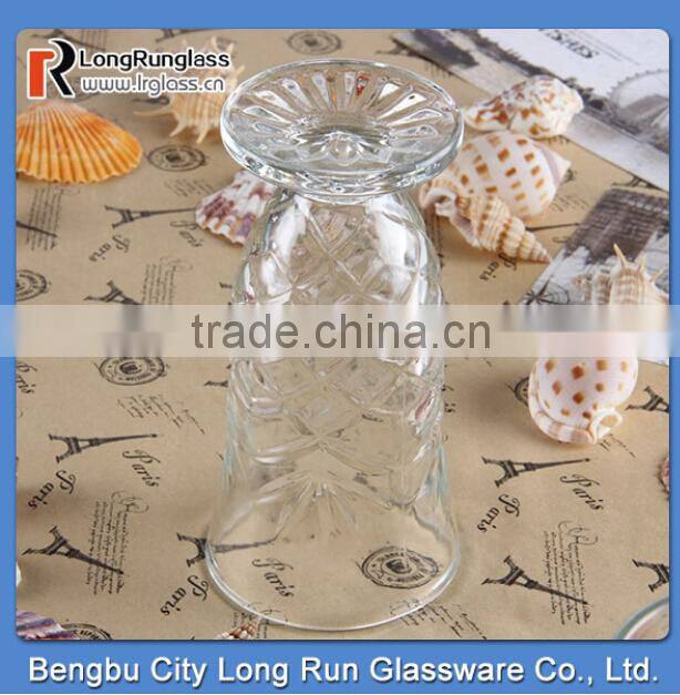 LongRun 188ml hot sell carved drinking glass /fancy fruit drinks glassware wholesale