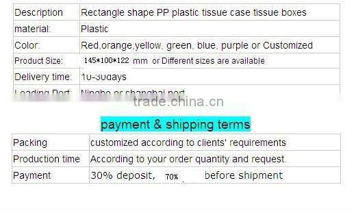 plastic new design tissue box napkin holder for best sell