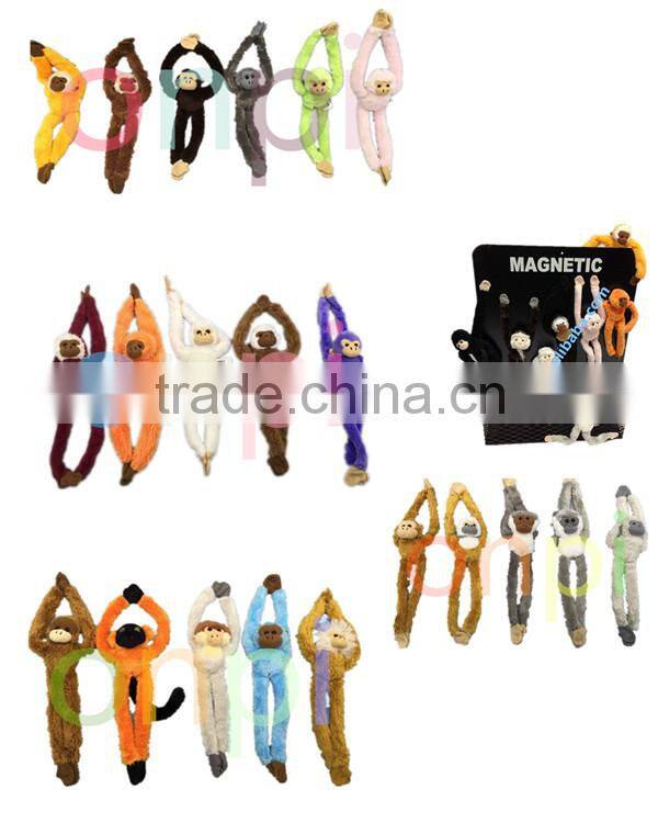 Plush toy with magnet,magnet toy,plush fridge magnet,plush cute yellow magnet monkey