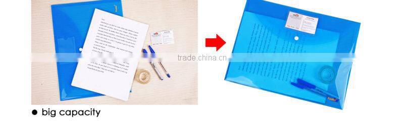 Good quality FC size transparent color PP buckle file pocket