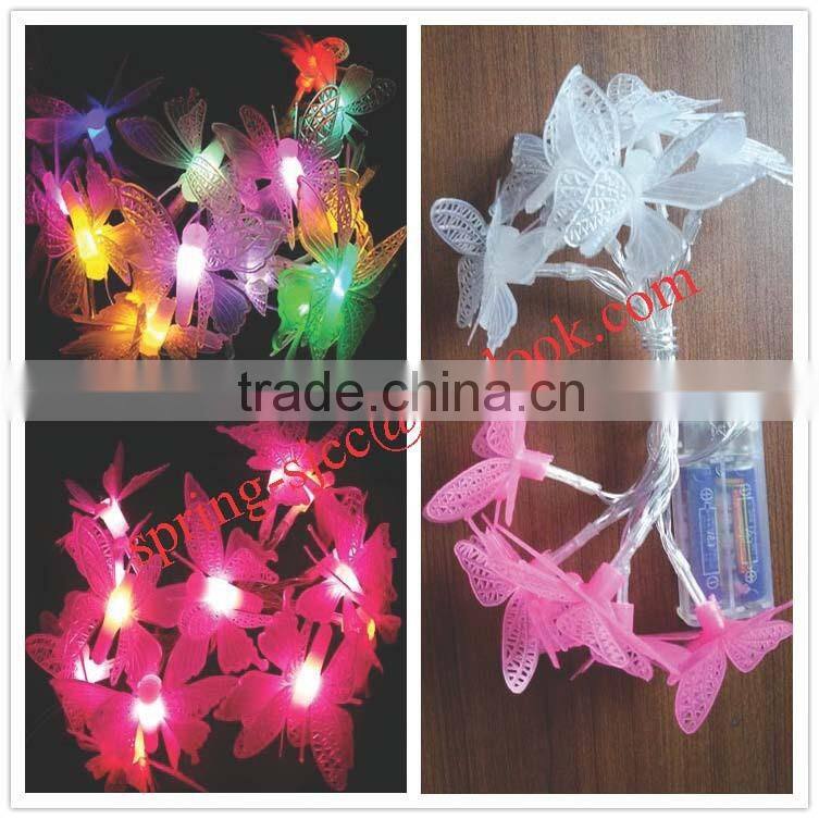 Plastic butterfly LED string light for Christmas