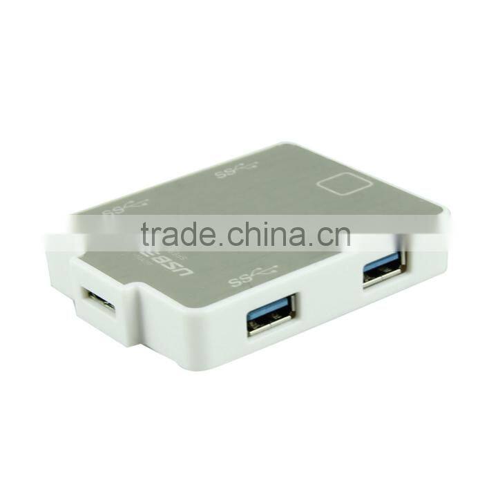 Square usb por hub , 4 port usb 3.0 hub from usb hub suppliers with aluminum casing for PC and Laptop