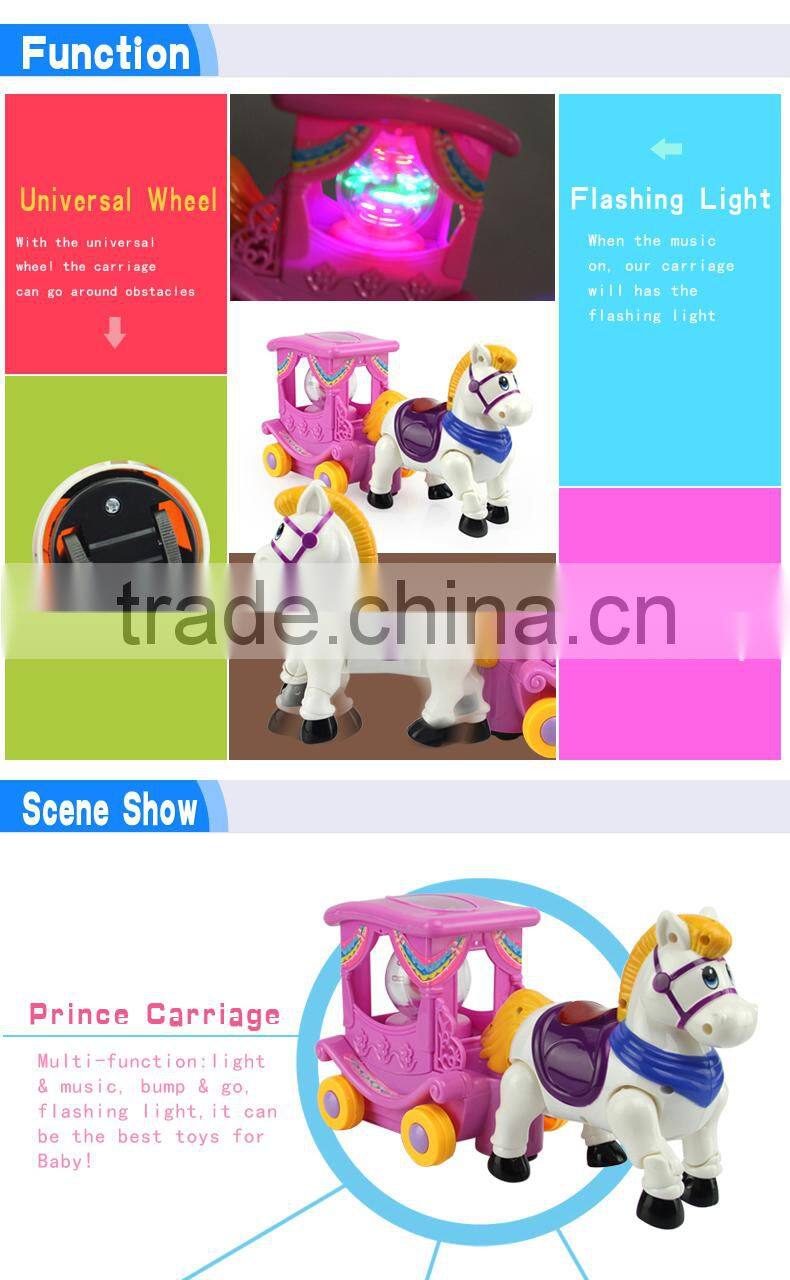 Plastic promotion item electric music carriage toys for sales