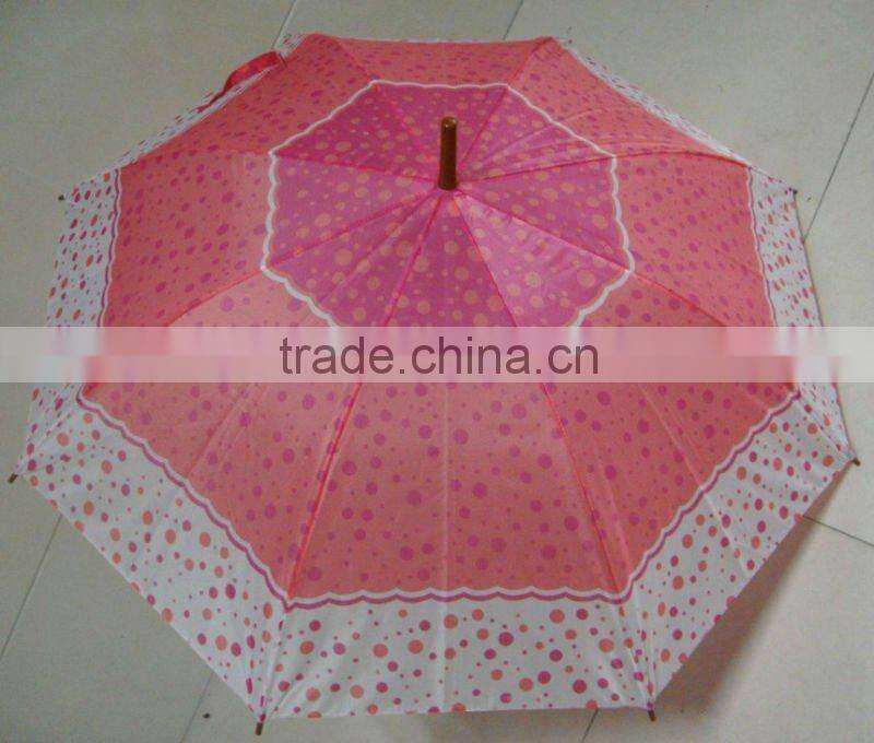 auto open straight dot printed cheap promotional umbrella