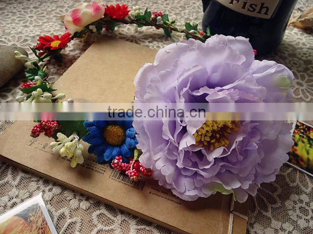 Artificial Hawaii Flower Bridal Party Woman Girls Flower Wreath Hair Accessory