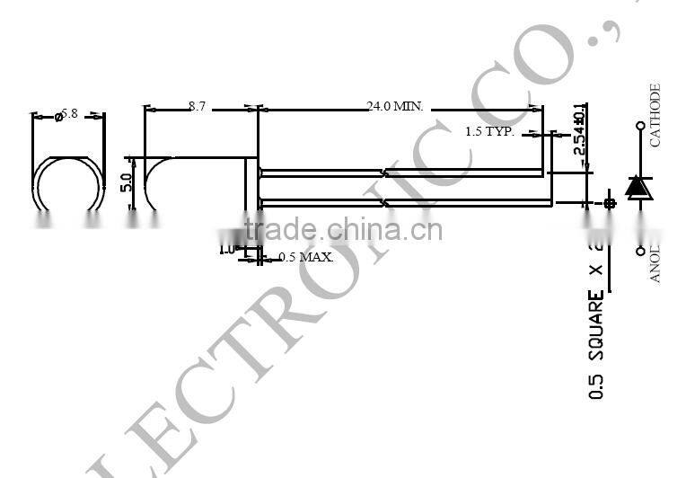 615-630nm Green 5mm high brightness led diode