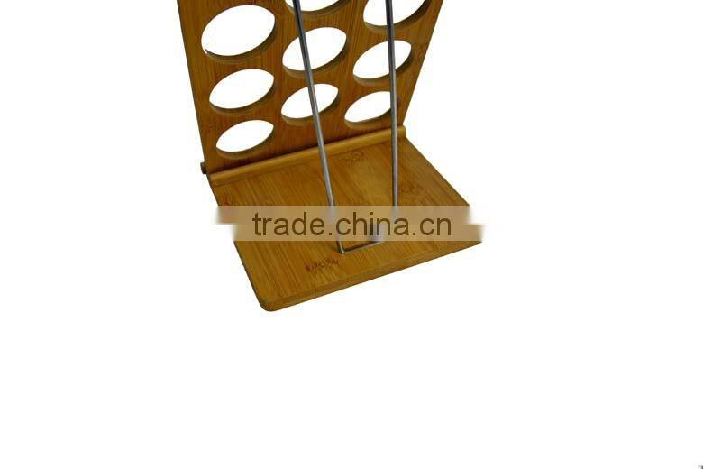 Collapsible Bamboo Kitchen Rack for Spice Bottles , Simple Design Spice Rack