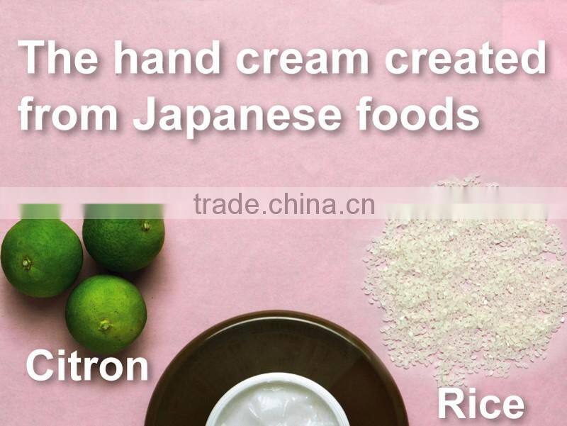 Popular non greasy hand cream for dry skin with Japanese food as ingredients