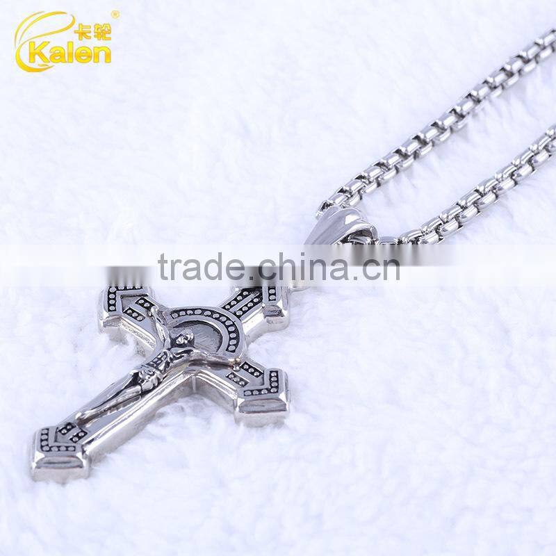 Guangzhou jewelry wholesale online Jesus cross stainless steel pendant