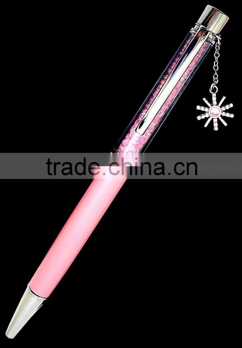 Beautiful crystal ball pens with sun flower pendant for Christmas gifts or wedding gifts