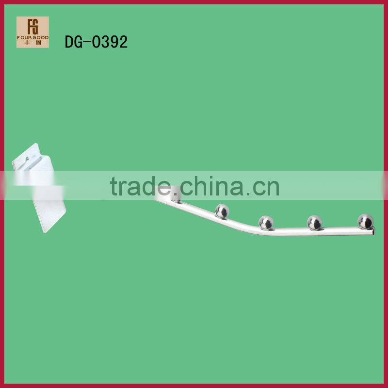 Metal chrome waterfall display hook for slatwall system