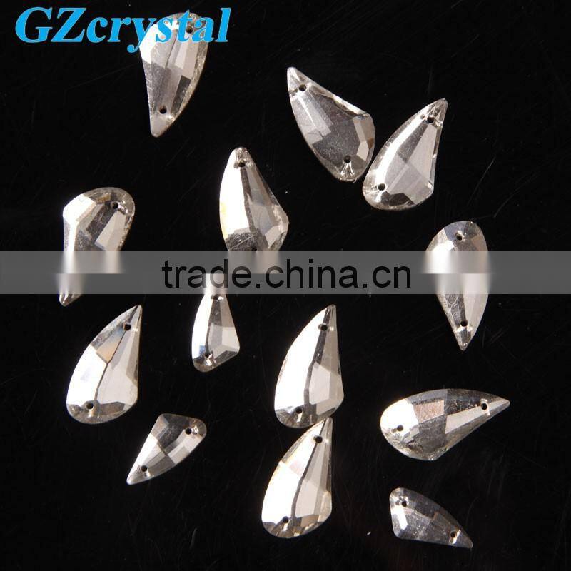 wholesale crescent shaped stones for clothes decoration crystal bead