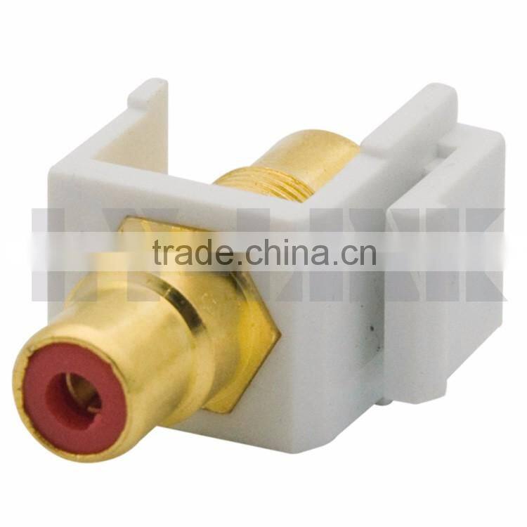 Keystone RCA AV Connector With Red Inner Color