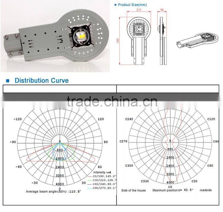 high lumens 30w 50w ip65 street led light with 5 years warranty in alibaba