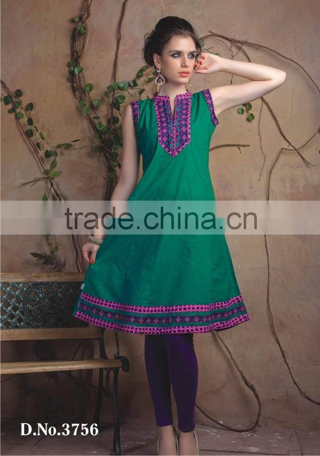 Indian Hand Block Printed Top Kurti Dress Ladies Women Kurta Blouse Shirt