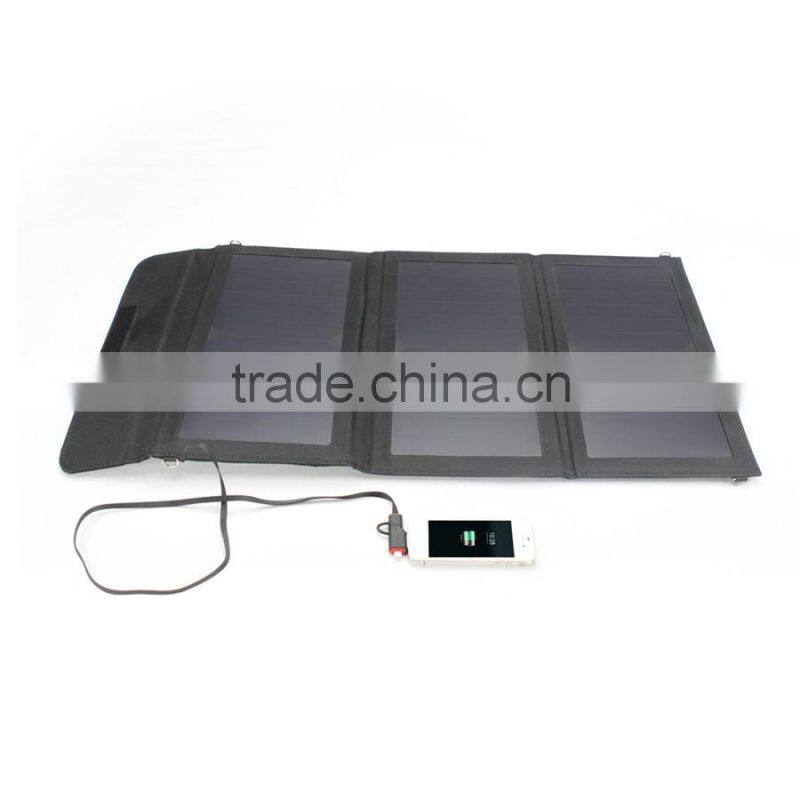 18W foldable solar panel charger with output USB for mobile phone outdoor use