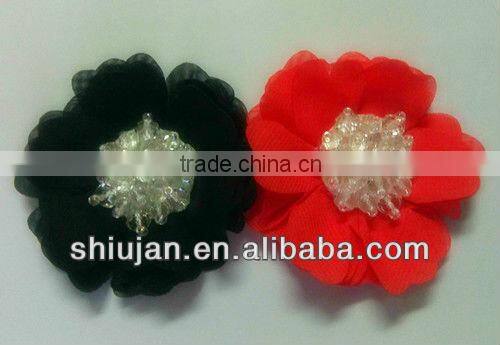 satin ribbon handmade sunflower/fabric flower