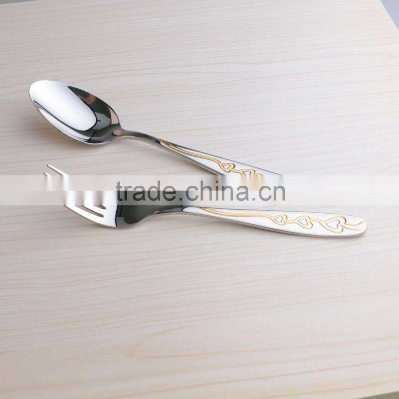 elegant spoon and fork set , korean soup spoon , fork and spoon gift set