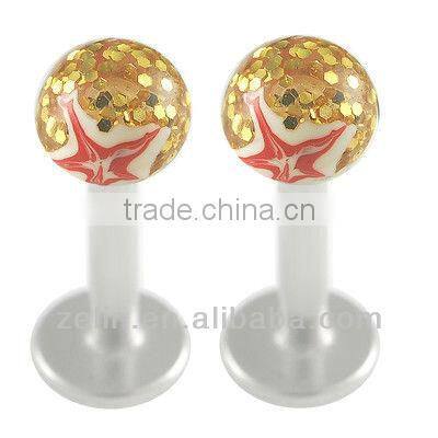 Unique gold pated spiral lip rings body jewelry piercing