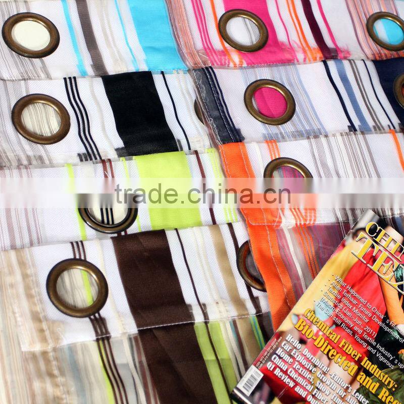 15 Colors Available Without MOQ With Stripe Sheer Silk Curtains argia blokeatzen gortinak