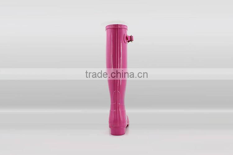 High quality Customised designs 100% Natural Rubber wedge heel rain boots