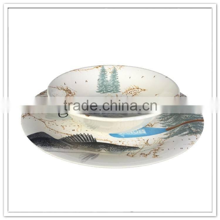 New arrival design non-toxic melamine set ceramic dinnerware