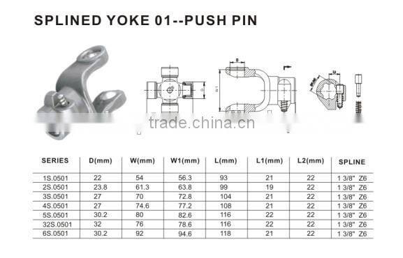 splined yoke for tractor pto shaft