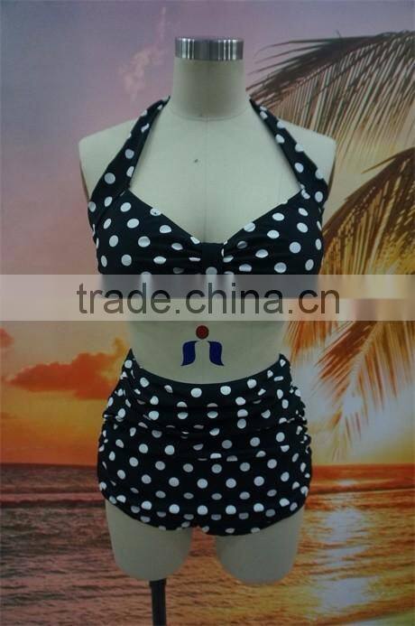 No MOQ Sexy Mature High Waist Halter Women Bikini