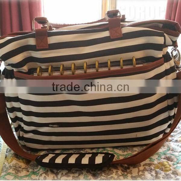 Stylish Canvas Baby Diaper Bag with Changing Pad Diaper Tote Bag
