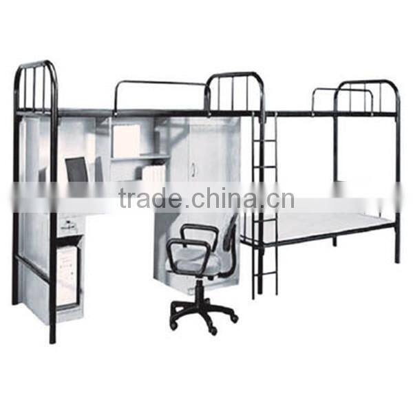 bunk bed with three beds withcomptuter desk for bed room furniture