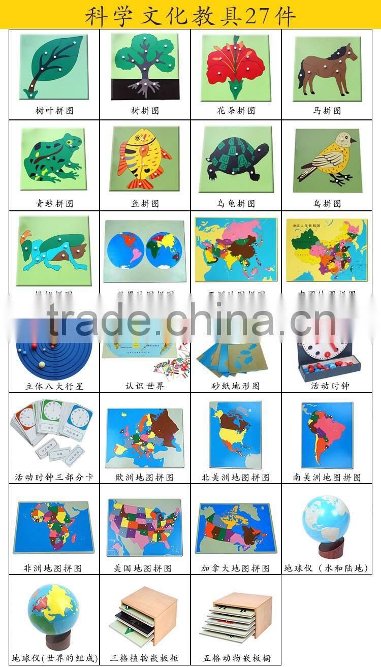 120pieces Preschool child educational toy international wooden montessori material