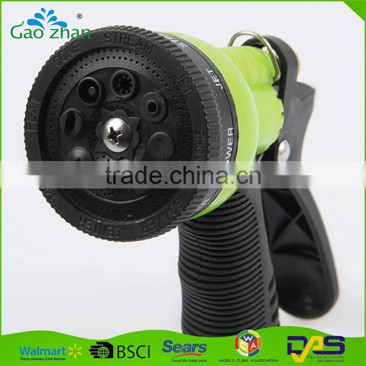 china supplier 8 patterns plastic water spray nozzle garden hose nozzle