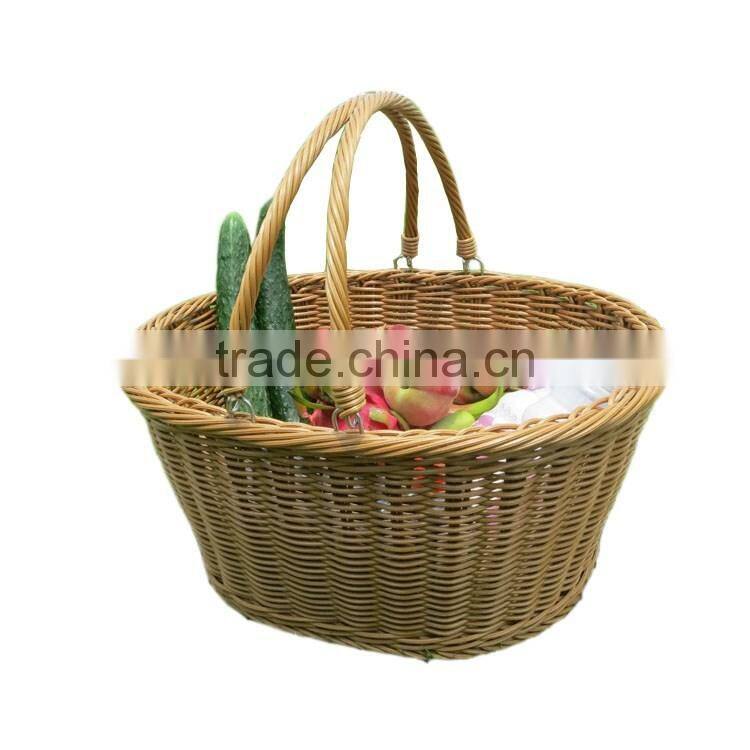 S&D eco-friendly rattan cheap furable decorative hand-crafted shopping wicker basket with handle