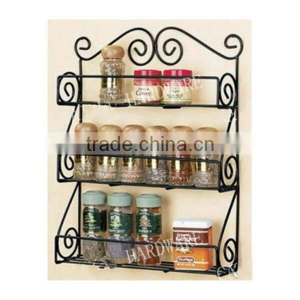 Three Layers Spice Storage Kitchen metal Wall Rack