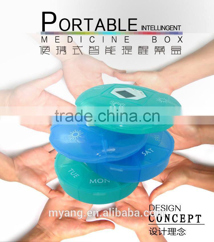 2015 new electrical Reminder pill box with alarm timer with flash/ Digital pill box reminding timer/capsule storage case timer