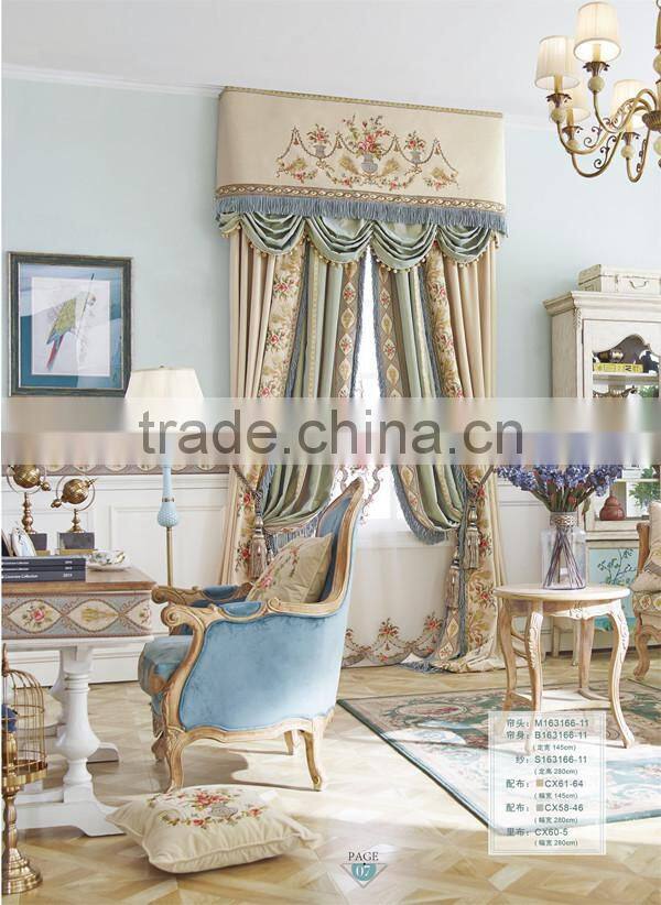 Italian-Style Collection of Classic Curtain, Luxury Jacquard Drop Door Curtain, Noble Embroideried Drape Curtain