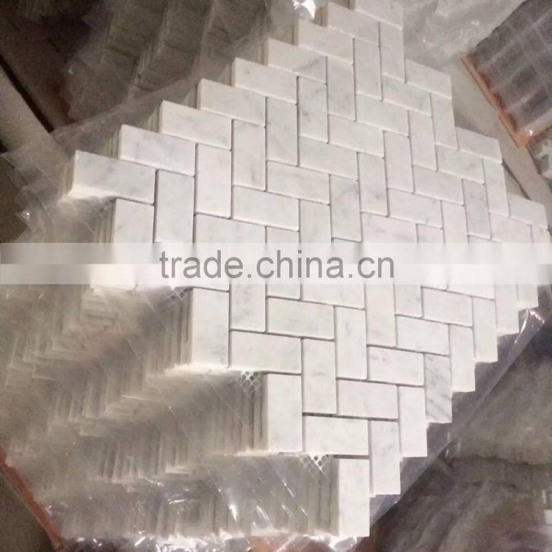 Herringbone calacatta gold marble mosaic tile